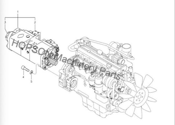 Excavatrice Hydraulic Pump K5V80DTP 14531859 de Doosan pour DX150 rouge